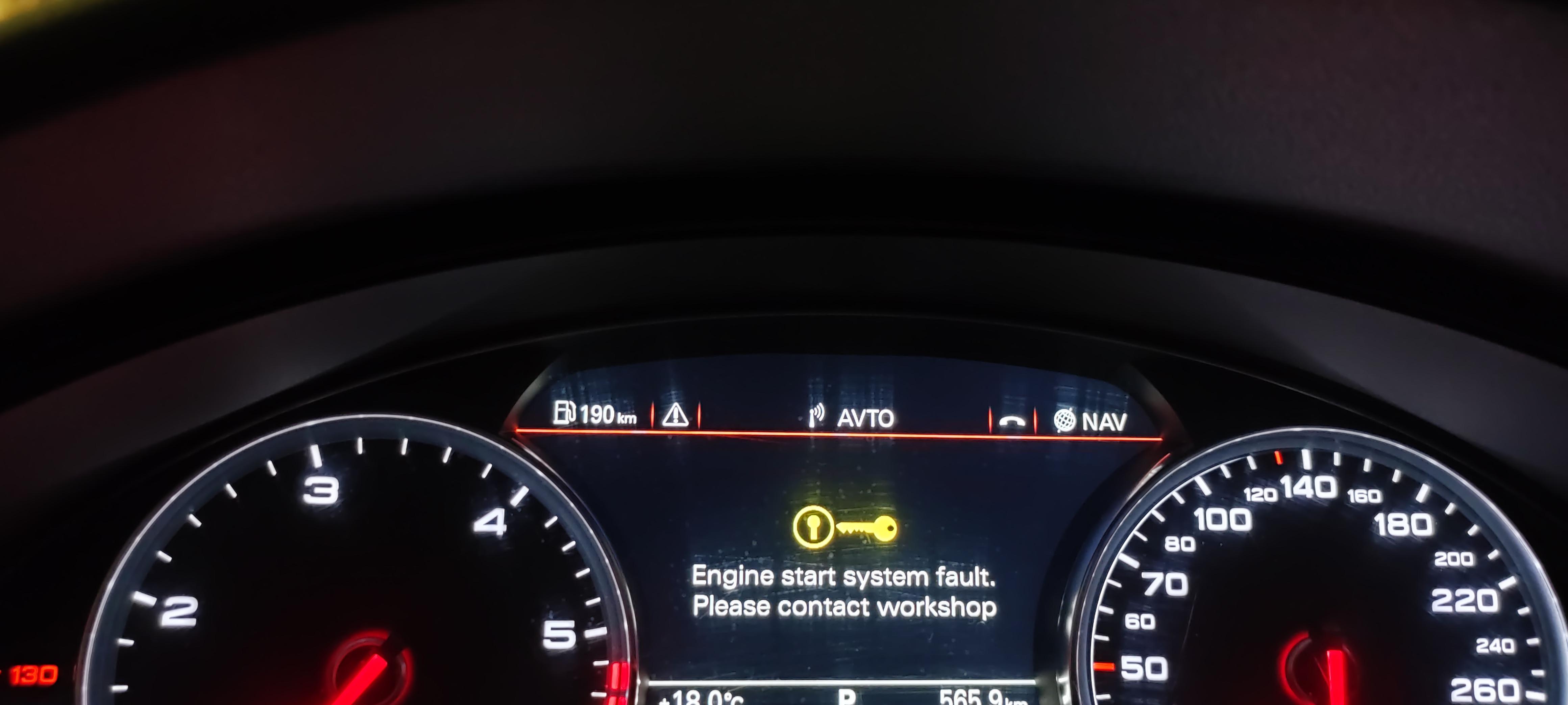 Engine start system fault. тип 4G AUDI CLUB BULGARIA (Ауди Клуб